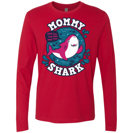 T-Shirts Red / S Shark Family trazo - Mommy Men's Premium Long Sleeve