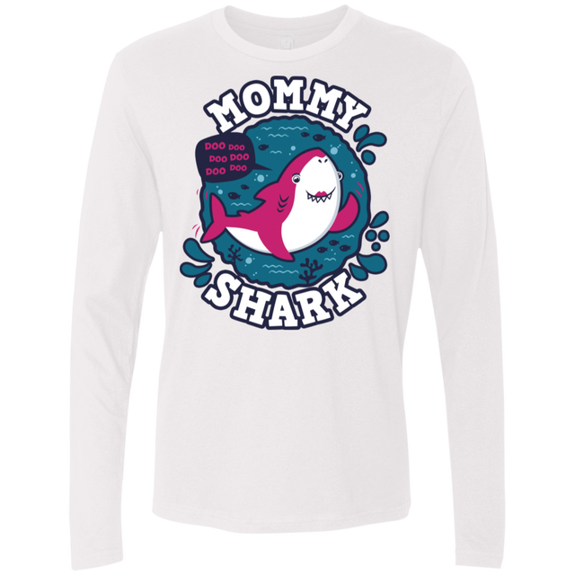 T-Shirts White / S Shark Family trazo - Mommy Men's Premium Long Sleeve