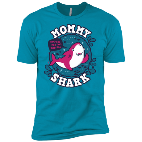 T-Shirts Turquoise / X-Small Shark Family trazo - Mommy Men's Premium T-Shirt