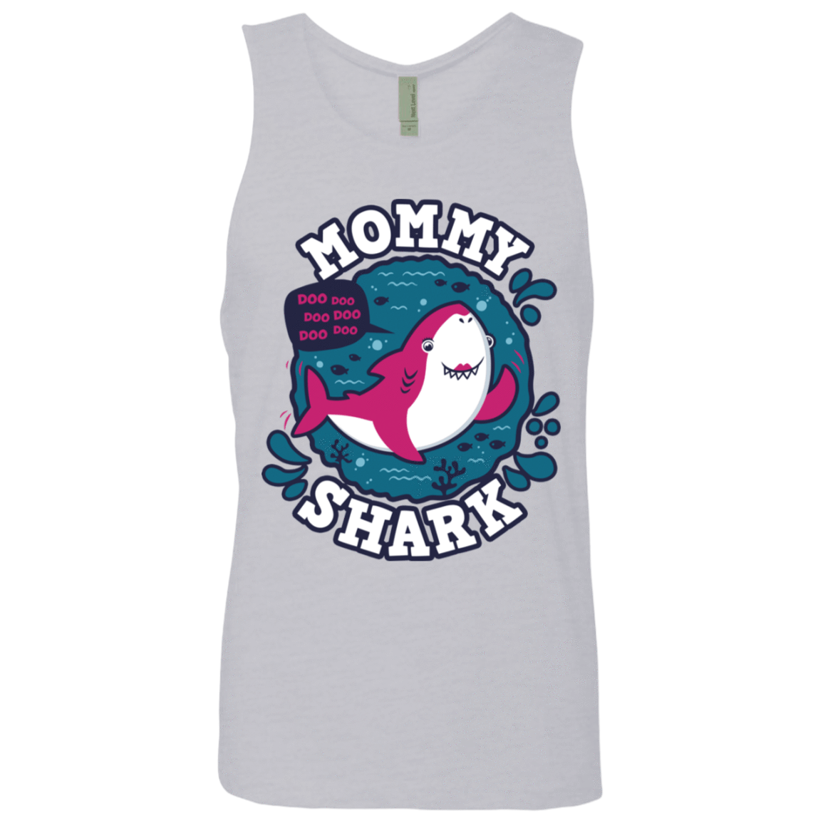 T-Shirts Heather Grey / S Shark Family trazo - Mommy Men's Premium Tank Top