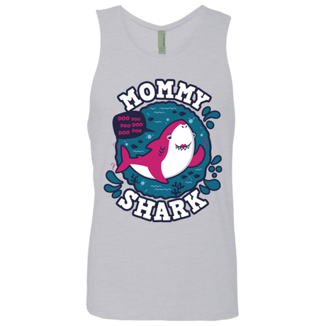 T-Shirts Heather Grey / S Shark Family trazo - Mommy Men's Premium Tank Top