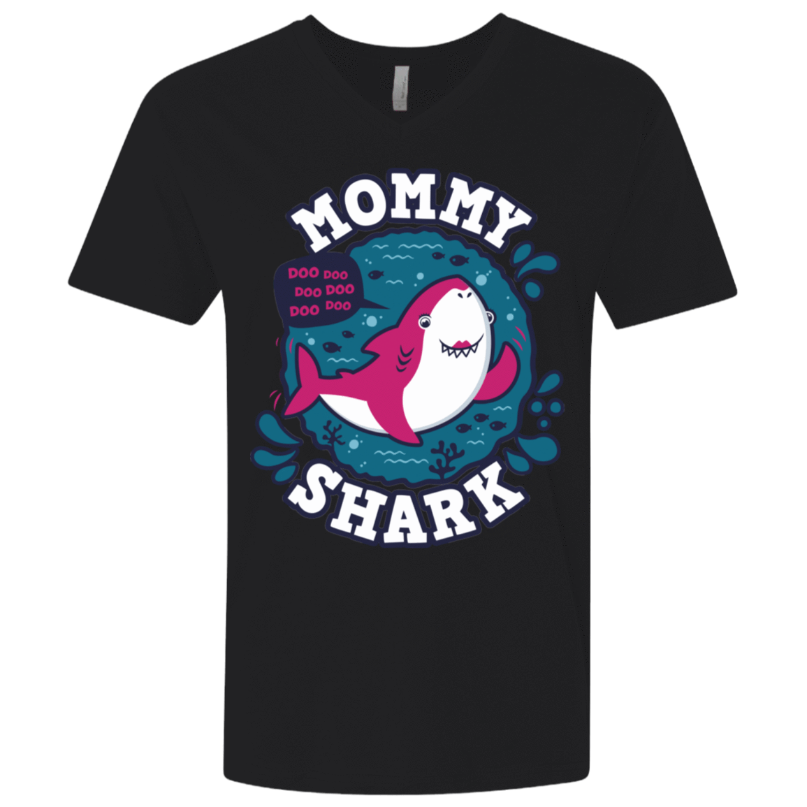 T-Shirts Black / X-Small Shark Family trazo - Mommy Men's Premium V-Neck