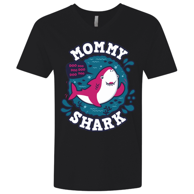 T-Shirts Black / X-Small Shark Family trazo - Mommy Men's Premium V-Neck