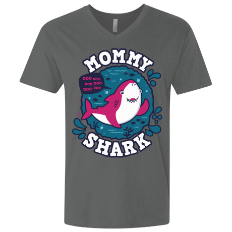 T-Shirts Heavy Metal / X-Small Shark Family trazo - Mommy Men's Premium V-Neck