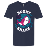 T-Shirts Midnight Navy / X-Small Shark Family trazo - Mommy Men's Premium V-Neck