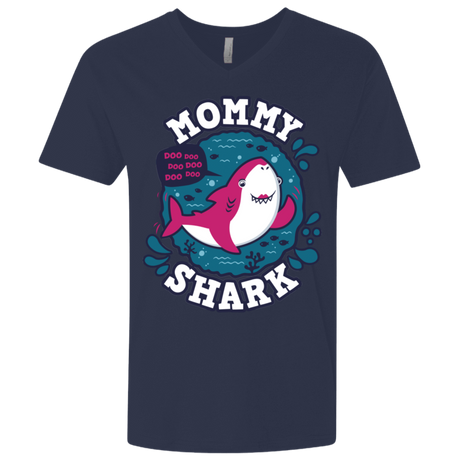 T-Shirts Midnight Navy / X-Small Shark Family trazo - Mommy Men's Premium V-Neck