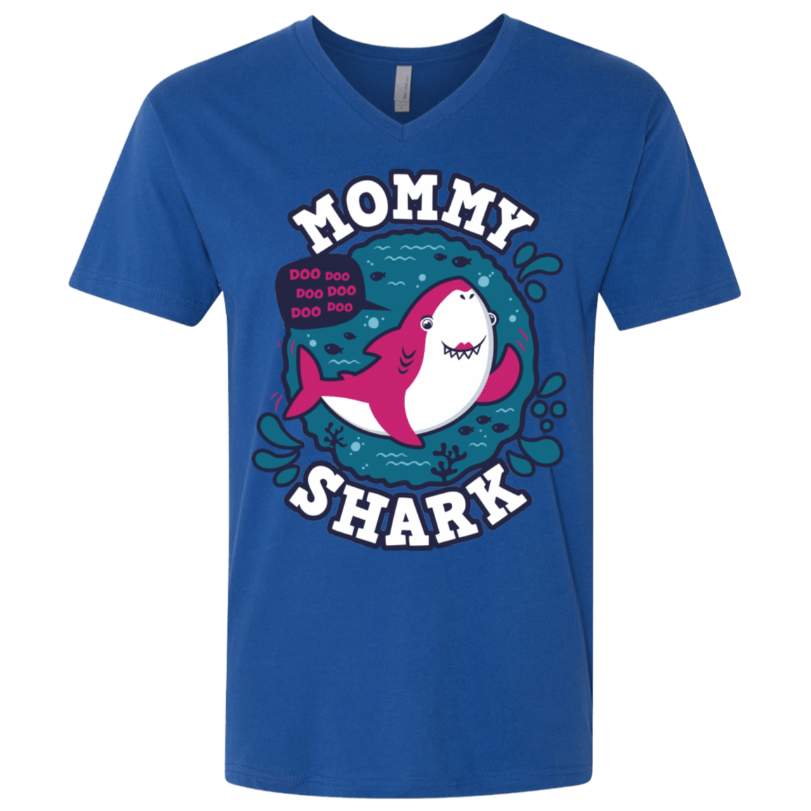 T-Shirts Royal / X-Small Shark Family trazo - Mommy Men's Premium V-Neck
