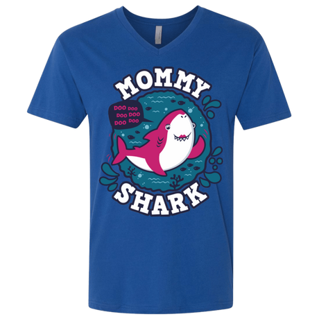 T-Shirts Royal / X-Small Shark Family trazo - Mommy Men's Premium V-Neck