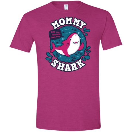 T-Shirts Antique Heliconia / S Shark Family trazo - Mommy Men's Semi-Fitted Softstyle