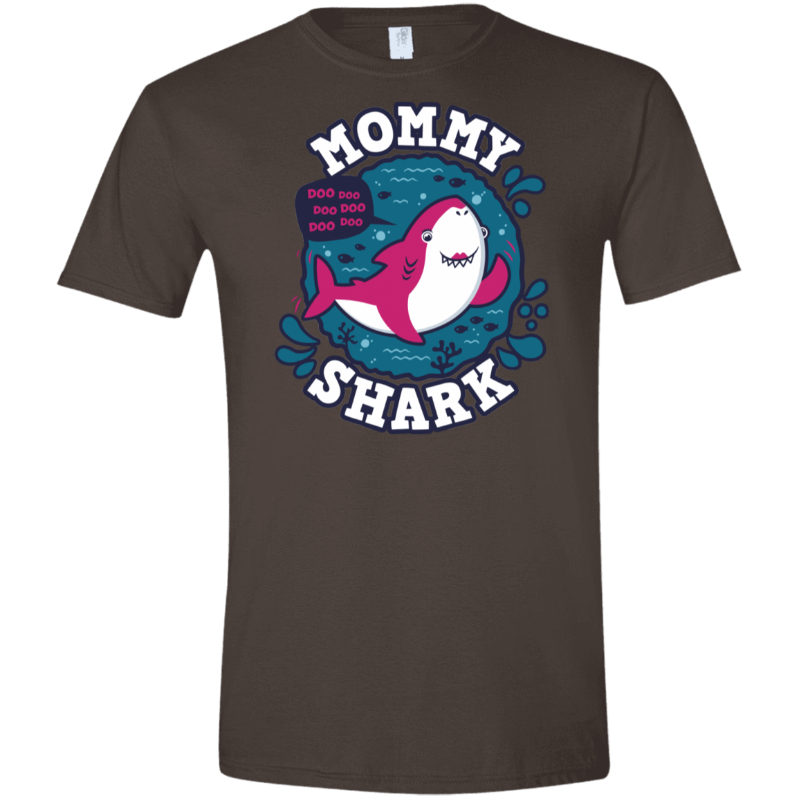 T-Shirts Dark Chocolate / S Shark Family trazo - Mommy Men's Semi-Fitted Softstyle