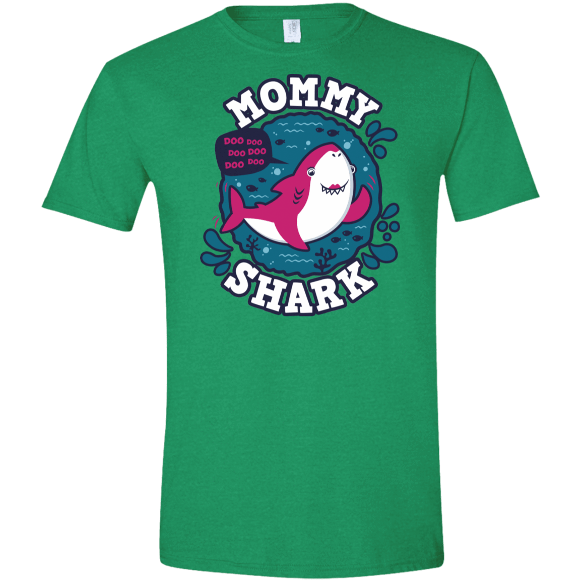 T-Shirts Heather Irish Green / S Shark Family trazo - Mommy Men's Semi-Fitted Softstyle