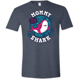 T-Shirts Heather Navy / S Shark Family trazo - Mommy Men's Semi-Fitted Softstyle