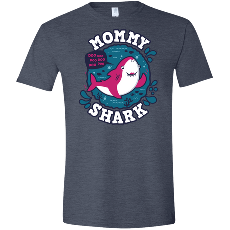 T-Shirts Heather Navy / S Shark Family trazo - Mommy Men's Semi-Fitted Softstyle