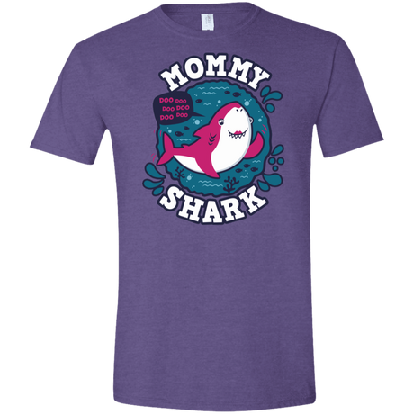 T-Shirts Heather Purple / S Shark Family trazo - Mommy Men's Semi-Fitted Softstyle