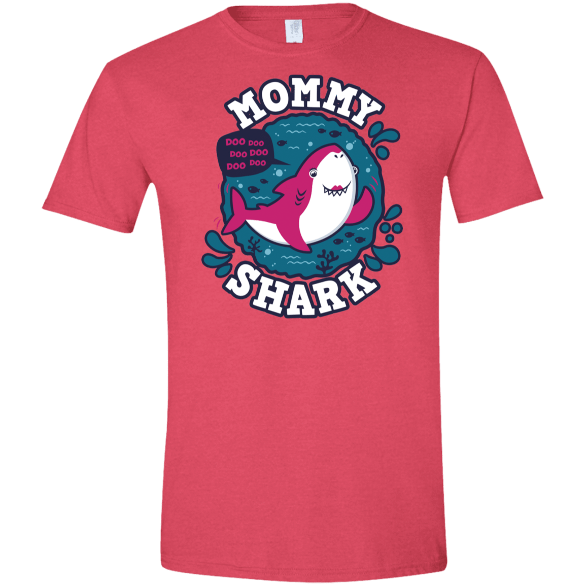 T-Shirts Heather Red / S Shark Family trazo - Mommy Men's Semi-Fitted Softstyle