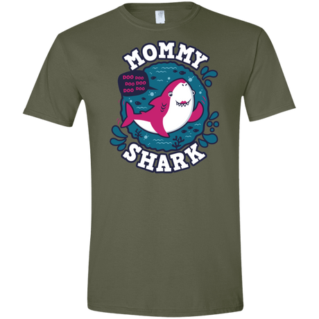 T-Shirts Military Green / S Shark Family trazo - Mommy Men's Semi-Fitted Softstyle