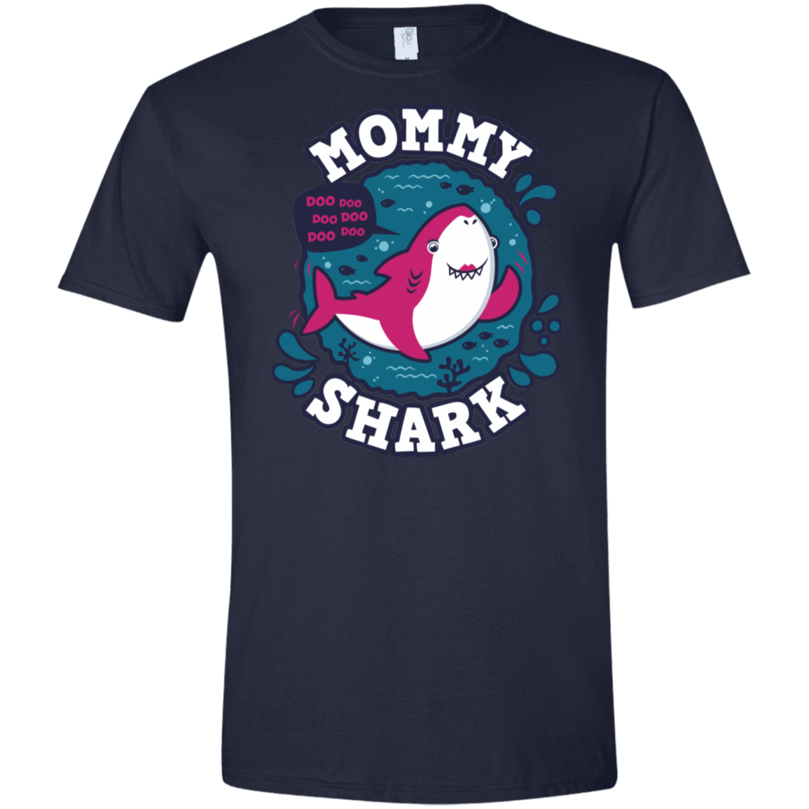 T-Shirts Navy / X-Small Shark Family trazo - Mommy Men's Semi-Fitted Softstyle