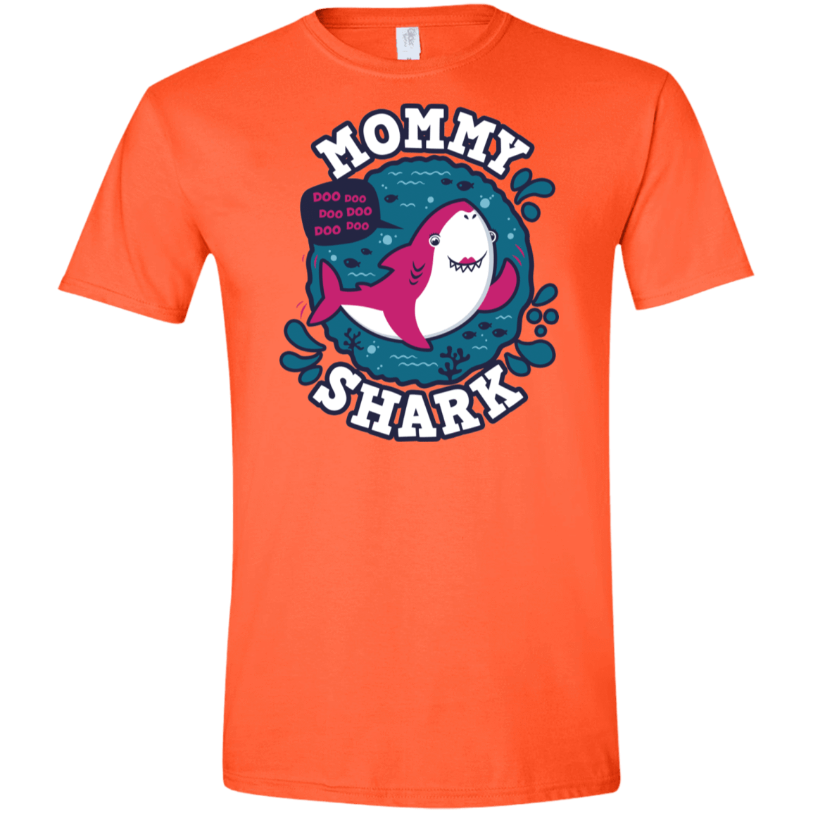 T-Shirts Orange / S Shark Family trazo - Mommy Men's Semi-Fitted Softstyle