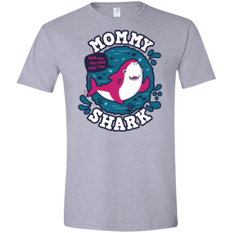 T-Shirts Sport Grey / X-Small Shark Family trazo - Mommy Men's Semi-Fitted Softstyle