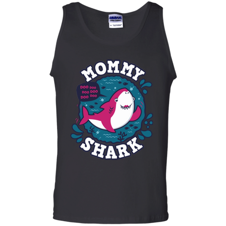 T-Shirts Black / S Shark Family trazo - Mommy Men's Tank Top