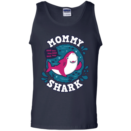 T-Shirts Navy / S Shark Family trazo - Mommy Men's Tank Top