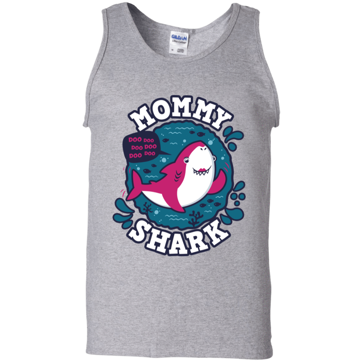 T-Shirts Sport Grey / S Shark Family trazo - Mommy Men's Tank Top