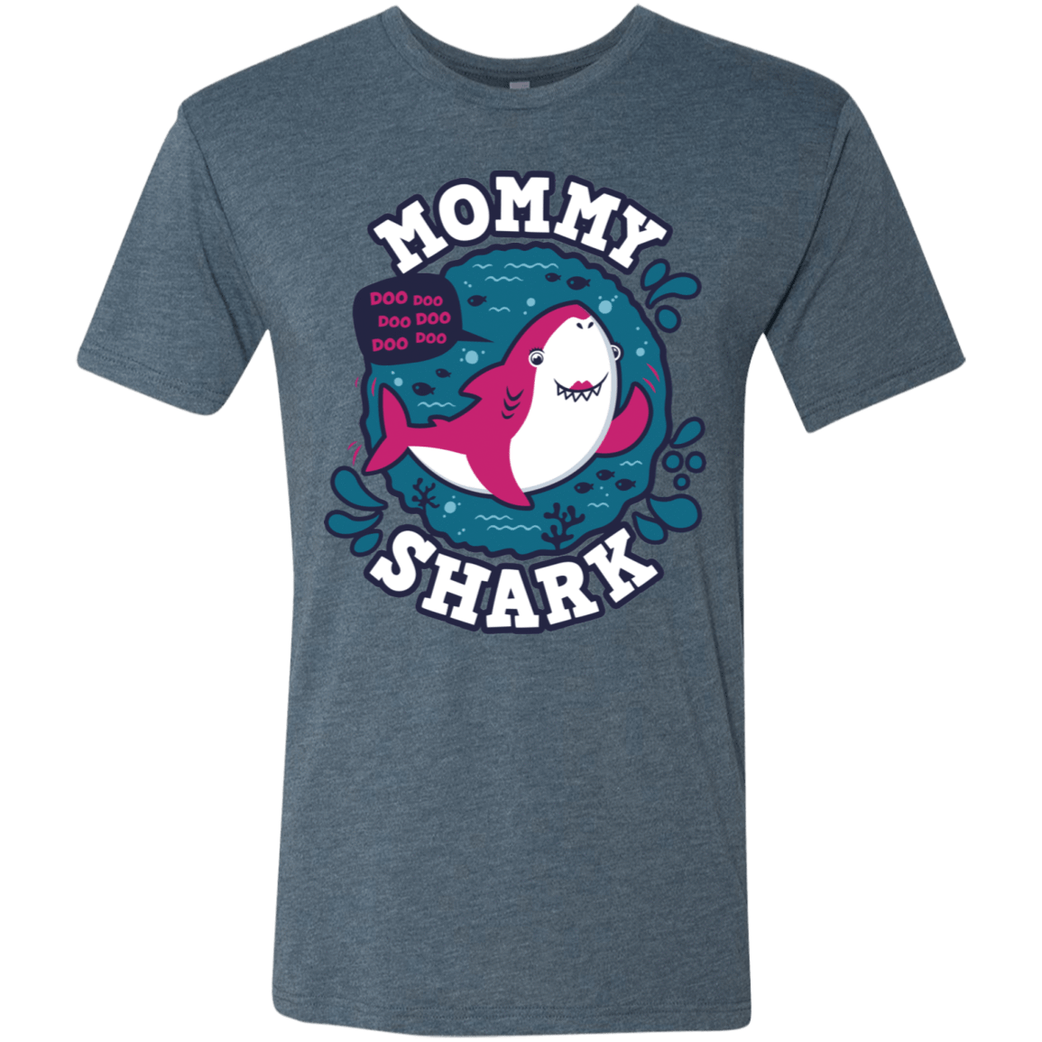 T-Shirts Indigo / S Shark Family trazo - Mommy Men's Triblend T-Shirt