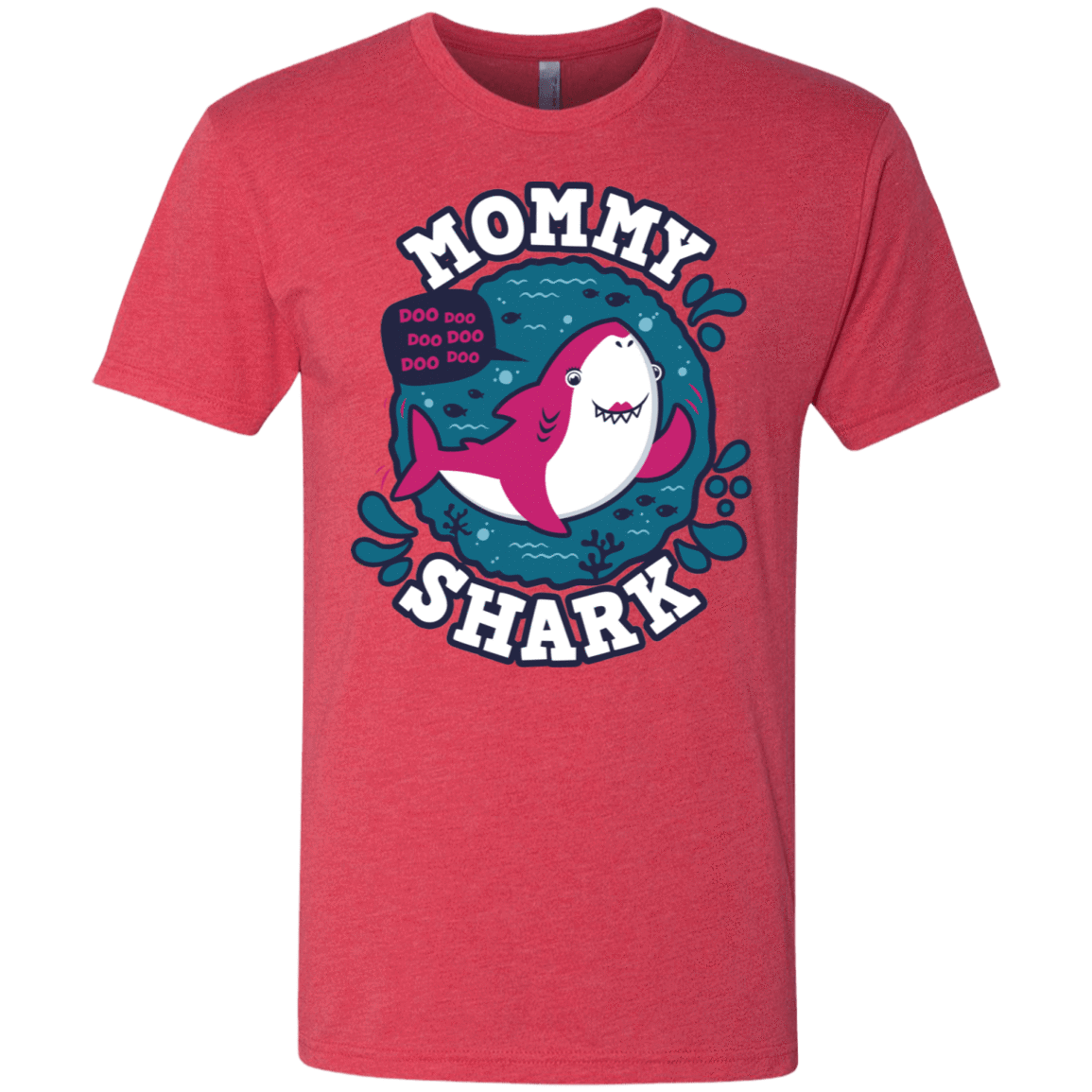 T-Shirts Vintage Red / S Shark Family trazo - Mommy Men's Triblend T-Shirt