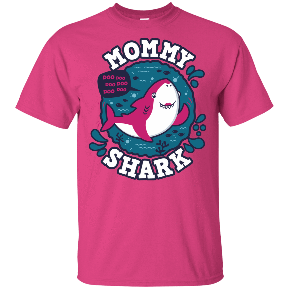 T-Shirts Heliconia / S Shark Family trazo - Mommy T-Shirt