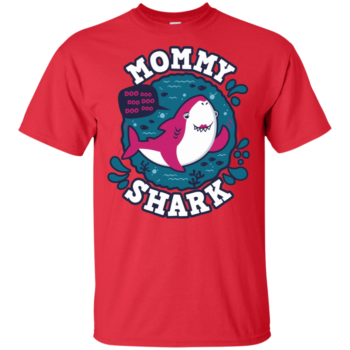 T-Shirts Red / S Shark Family trazo - Mommy T-Shirt