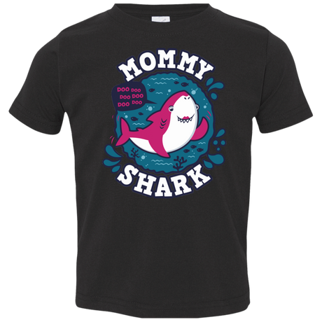T-Shirts Black / 2T Shark Family trazo - Mommy Toddler Premium T-Shirt
