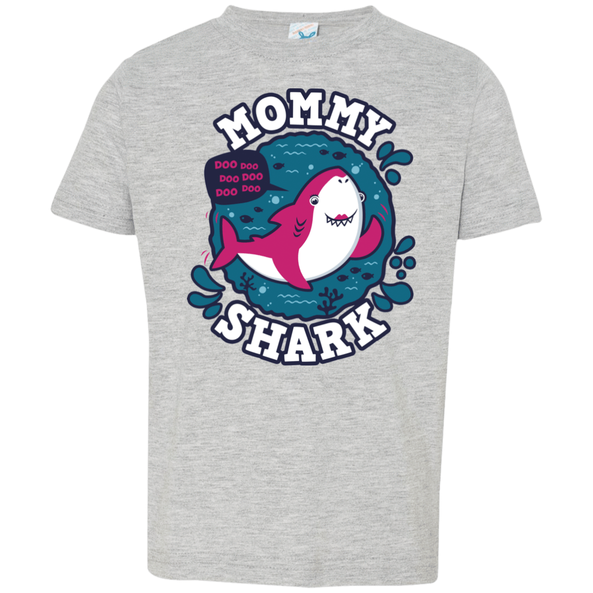 T-Shirts Heather Grey / 2T Shark Family trazo - Mommy Toddler Premium T-Shirt