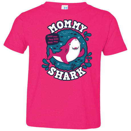 T-Shirts Hot Pink / 2T Shark Family trazo - Mommy Toddler Premium T-Shirt