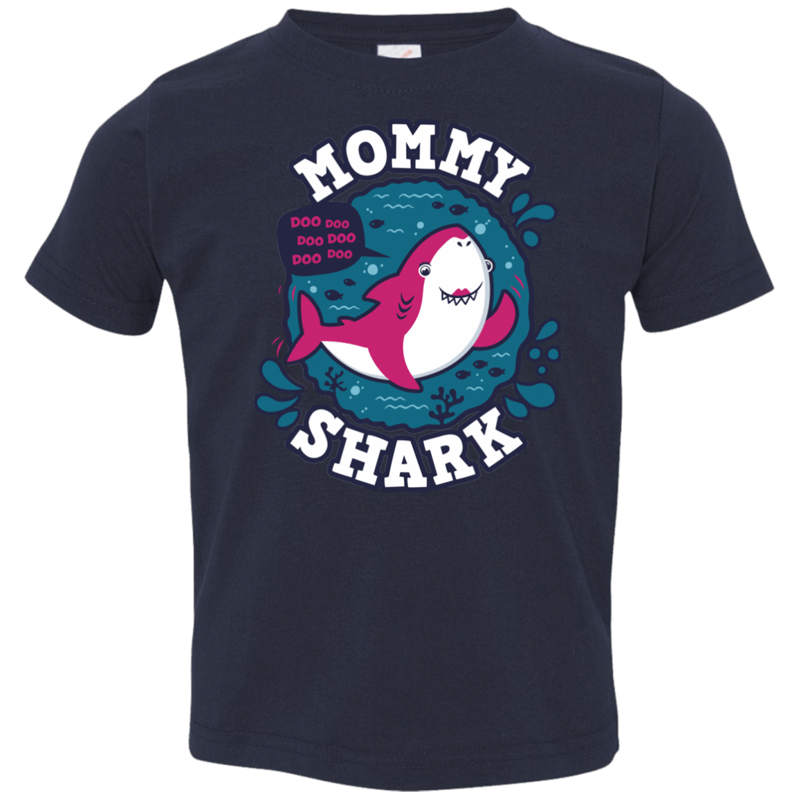 T-Shirts Navy / 2T Shark Family trazo - Mommy Toddler Premium T-Shirt