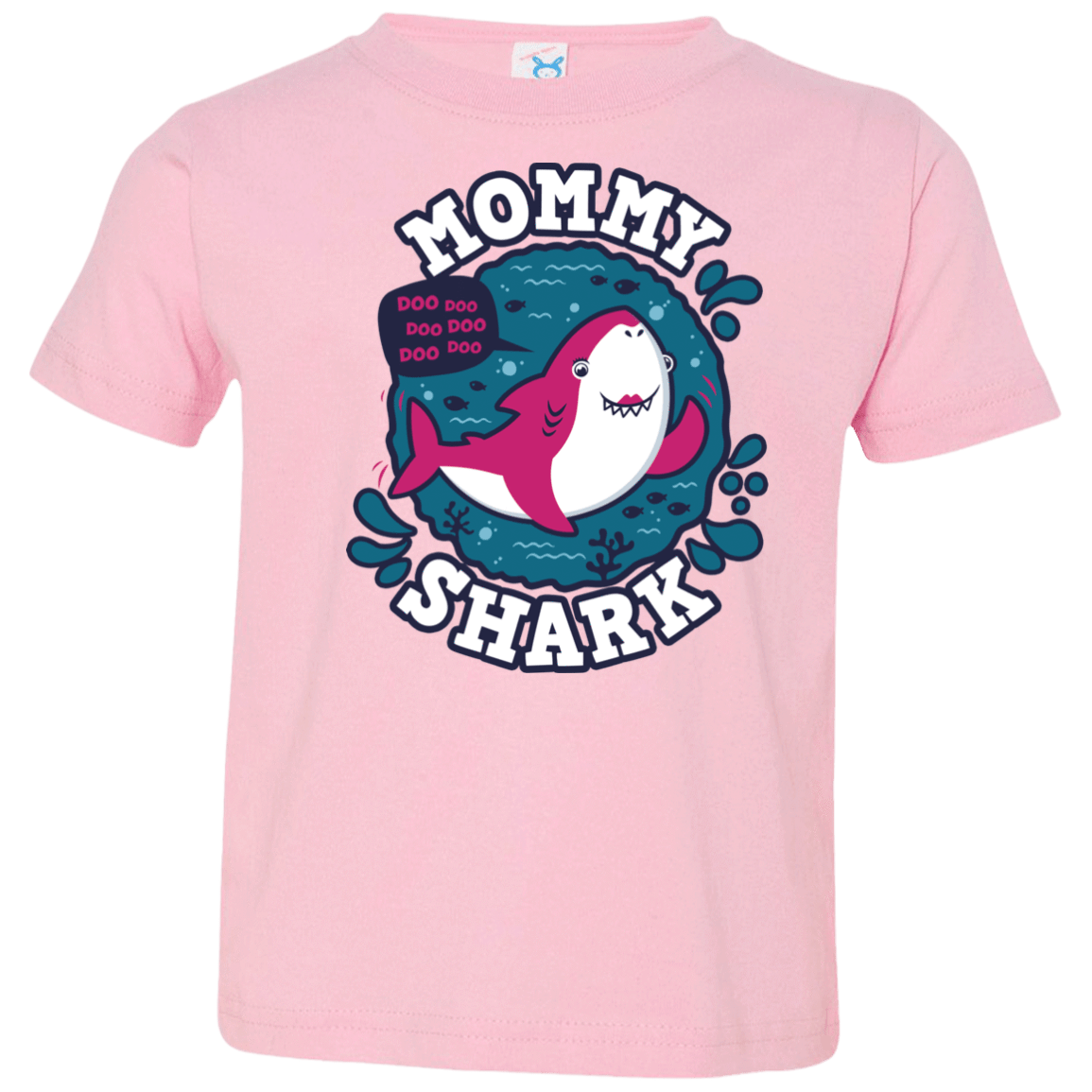 T-Shirts Pink / 2T Shark Family trazo - Mommy Toddler Premium T-Shirt
