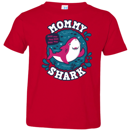 T-Shirts Red / 2T Shark Family trazo - Mommy Toddler Premium T-Shirt