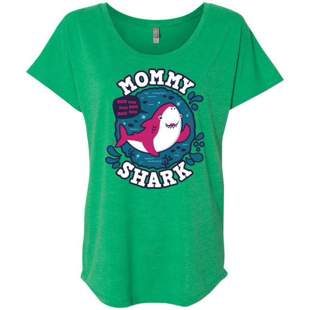 T-Shirts Envy / X-Small Shark Family trazo - Mommy Triblend Dolman Sleeve