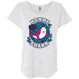 T-Shirts Heather White / X-Small Shark Family trazo - Mommy Triblend Dolman Sleeve