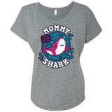 T-Shirts Premium Heather / X-Small Shark Family trazo - Mommy Triblend Dolman Sleeve