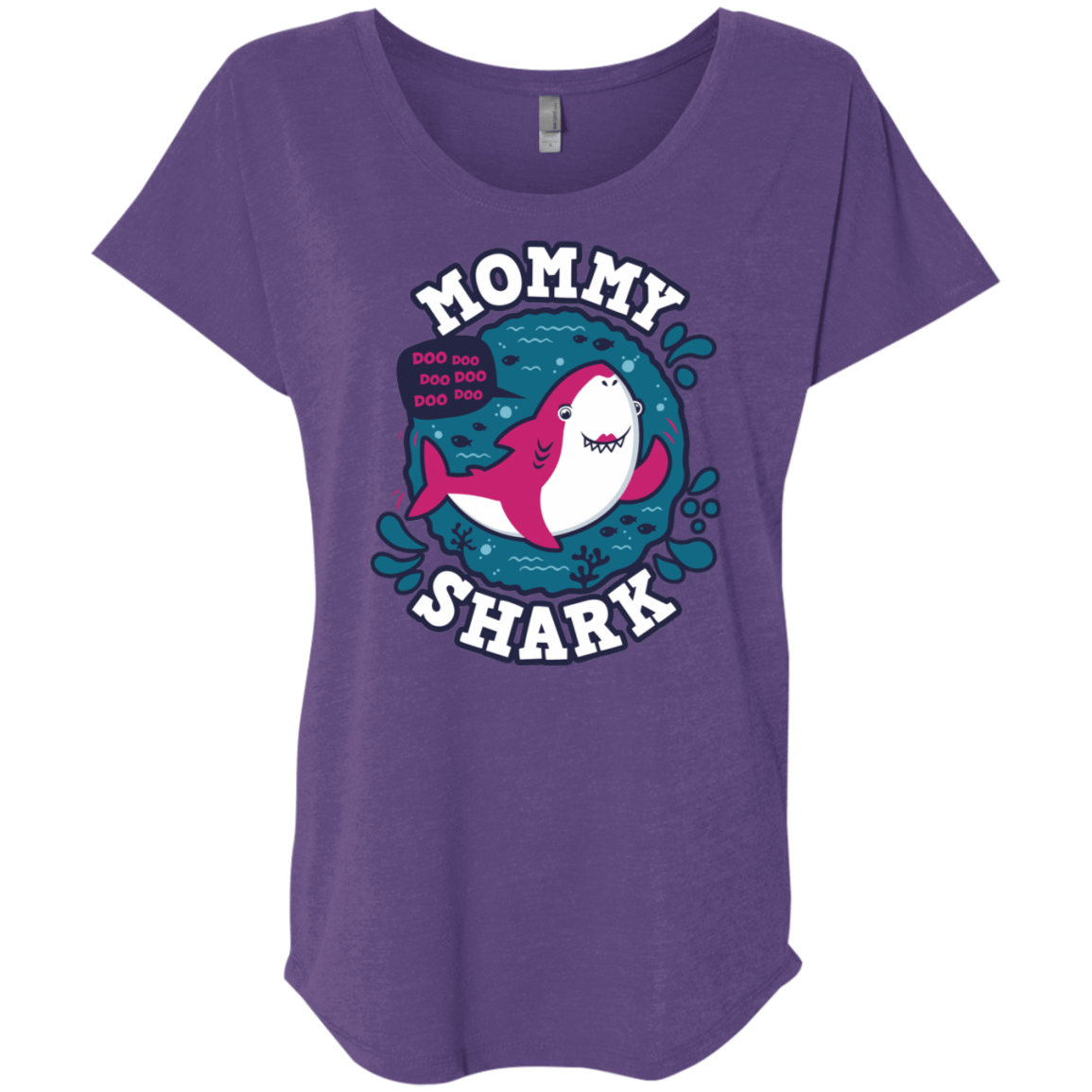T-Shirts Purple Rush / X-Small Shark Family trazo - Mommy Triblend Dolman Sleeve