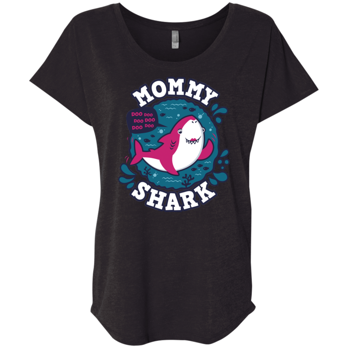 T-Shirts Vintage Black / X-Small Shark Family trazo - Mommy Triblend Dolman Sleeve