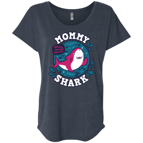 T-Shirts Vintage Navy / X-Small Shark Family trazo - Mommy Triblend Dolman Sleeve
