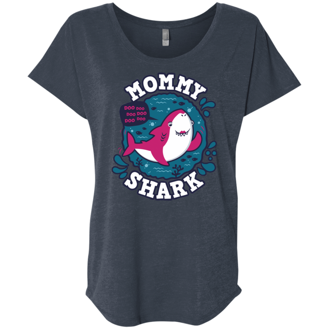 T-Shirts Vintage Navy / X-Small Shark Family trazo - Mommy Triblend Dolman Sleeve
