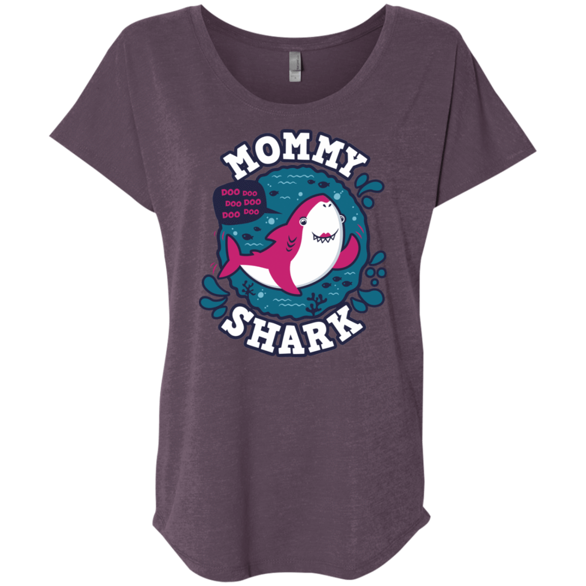 T-Shirts Vintage Purple / X-Small Shark Family trazo - Mommy Triblend Dolman Sleeve