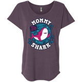 T-Shirts Vintage Purple / X-Small Shark Family trazo - Mommy Triblend Dolman Sleeve