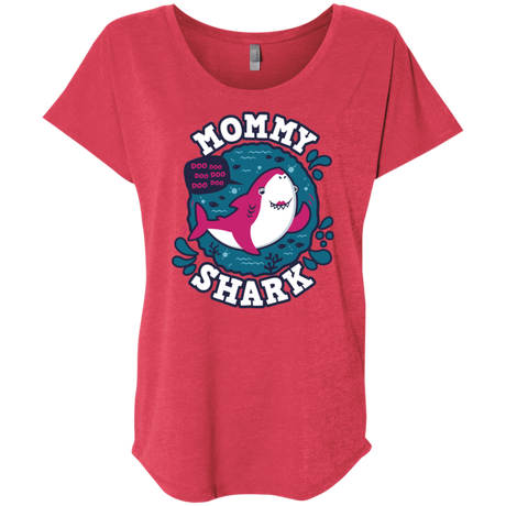T-Shirts Vintage Red / X-Small Shark Family trazo - Mommy Triblend Dolman Sleeve