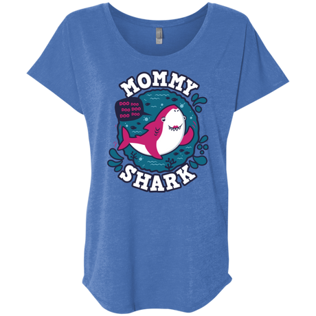 T-Shirts Vintage Royal / X-Small Shark Family trazo - Mommy Triblend Dolman Sleeve