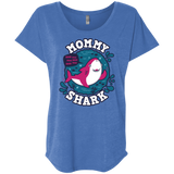T-Shirts Vintage Royal / X-Small Shark Family trazo - Mommy Triblend Dolman Sleeve