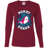 T-Shirts Cardinal / S Shark Family trazo - Mommy Women's Long Sleeve T-Shirt