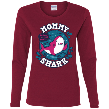 T-Shirts Cardinal / S Shark Family trazo - Mommy Women's Long Sleeve T-Shirt